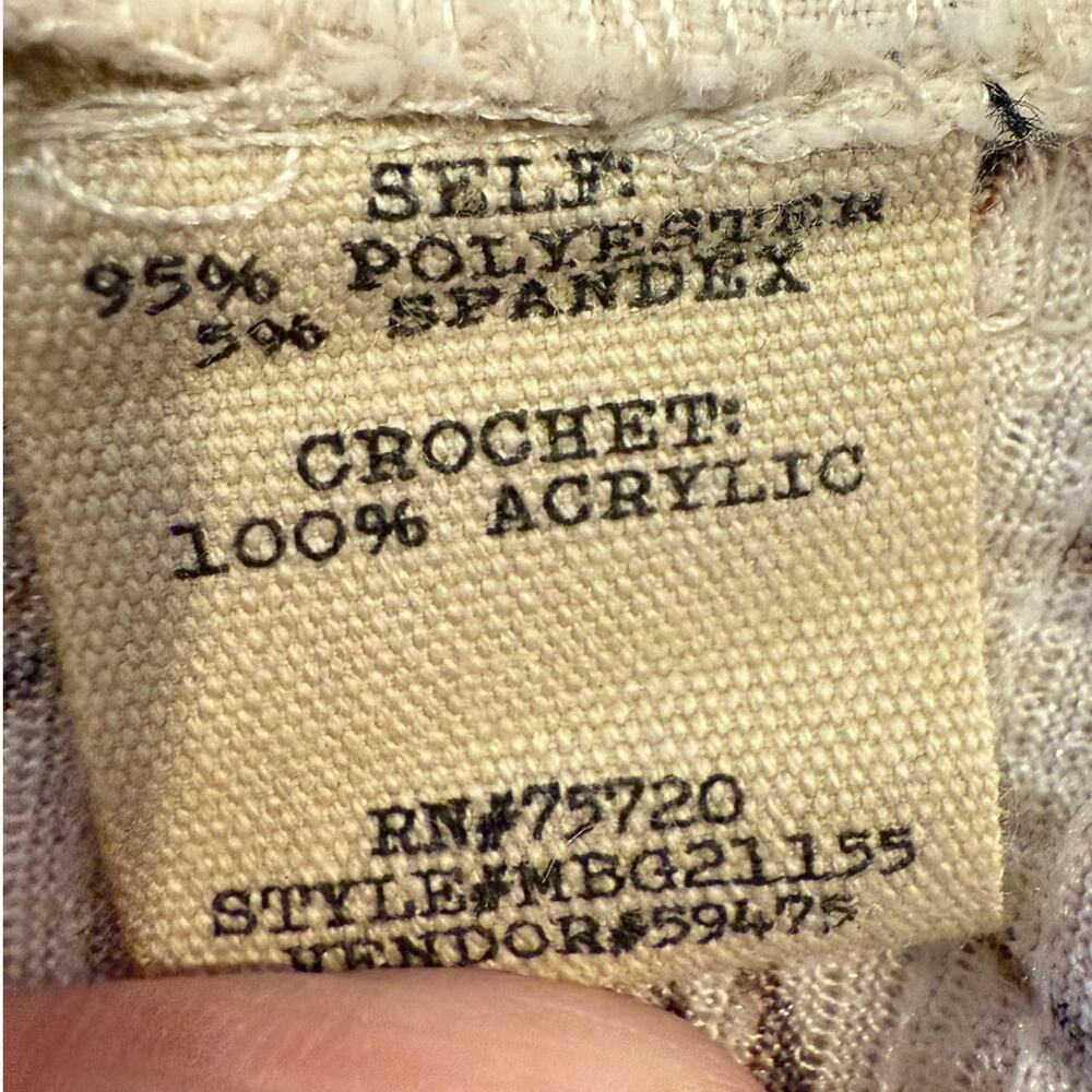 Gimmicks BKE y2k cream crochet granny square women xs cottagecore coquette top - Picture 8 of 10